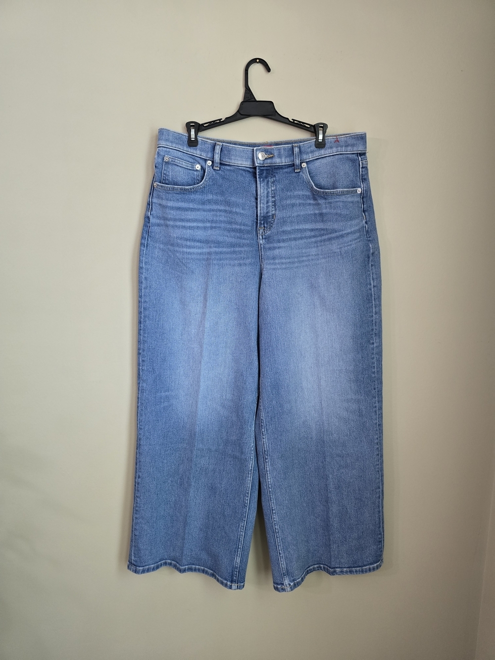 SPANX Wide-Leg Jeans in Light Blue Wash Women Size XL Petite Ankle